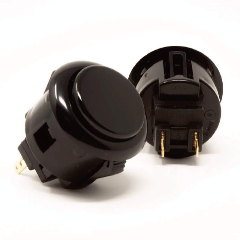 Sanwa 2 pcs OBSF-24 Original Push Button 24mm - for Arcade Jamma Video Game & Arcade Joystick Games Console (Black) S@NWA - Image 1